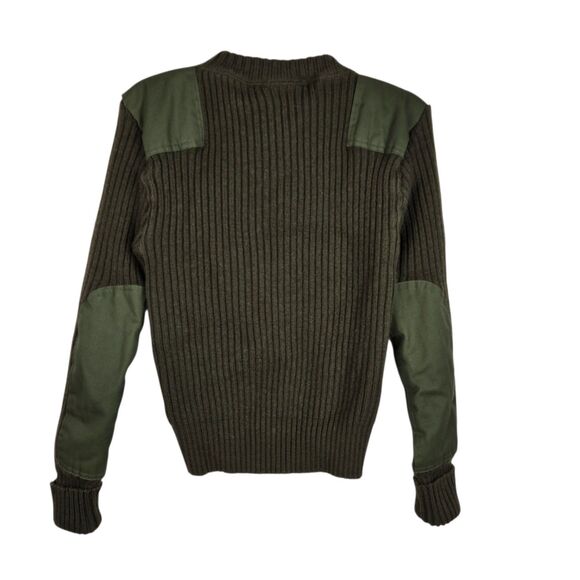 DSCP Valor Collection Sweater Mens 38 Olive Green Wool Military Pullover Patch - Picture 2 of 4